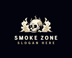 Skull Vape Smoke logo design