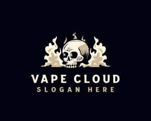 Skull Vape Smoke logo design