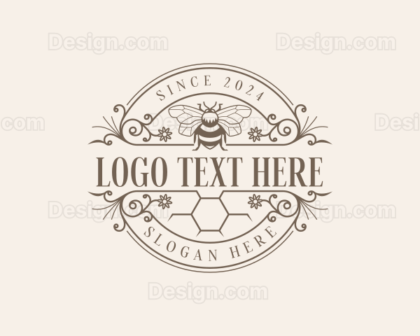 Organic Honeycomb Bee Logo