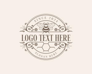 Organic Honeycomb Bee Logo