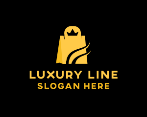 Luxury Crown Shopping Bag logo design