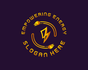 Plug Lightning Electricity logo design