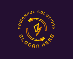 Plug Lightning Electricity logo design