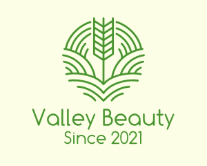 Line Art Wheat Valley logo design