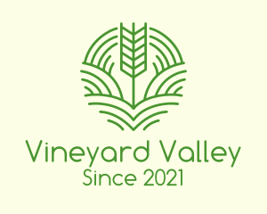 Line Art Wheat Valley logo design