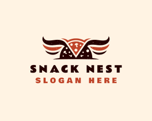 Hipster Pizza Wings logo design