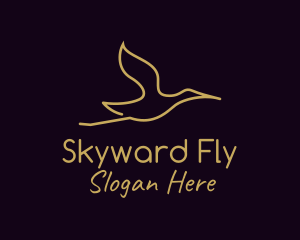 Minimalist Flying Stork logo