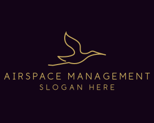 Minimalist Flying Stork logo