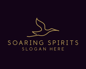 Minimalist Flying Stork logo
