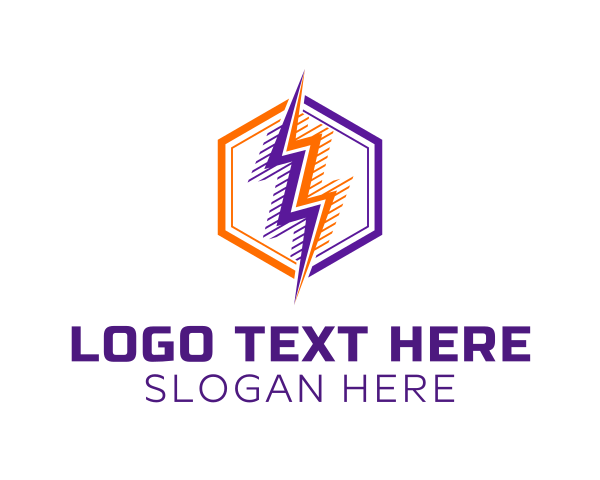 Hexagon Lightning Badge logo