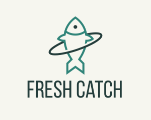 Green Fish Orbit logo design