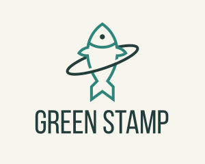 Green Fish Orbit logo design