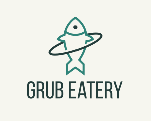 Green Fish Orbit logo design