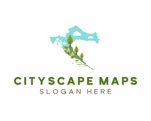 Croatia Landscape Map logo design