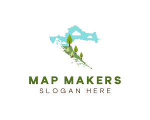 Croatia Landscape Map logo design