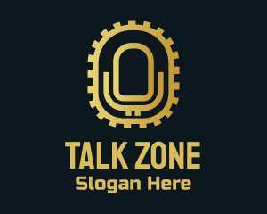 Golden Microphone Podcast logo design