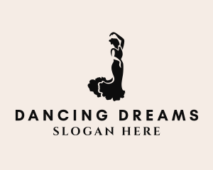 Woman Dancing Silhouette  logo