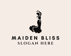 Woman Dancing Silhouette  logo design