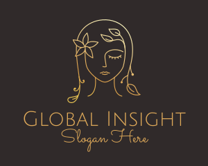 Gold Flower Lady Beauty logo