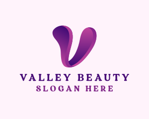 Feminine Beauty Letter V logo design