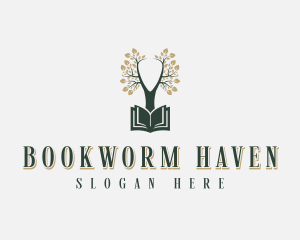 Book Reading Tree logo design