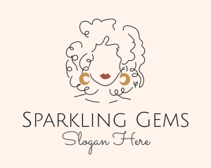 Lady Dangling Earrings logo design