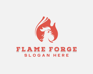 Fire Chicken Barbecue logo design