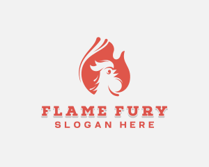 Fire Chicken Barbecue logo design