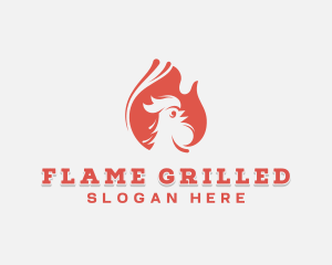 Fire Chicken Barbecue logo design