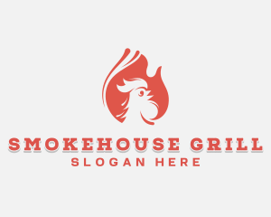 Fire Chicken Barbecue logo design