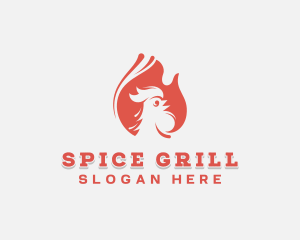 Fire Chicken Barbecue logo design