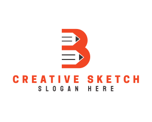 Drawing Pencil Letter B logo