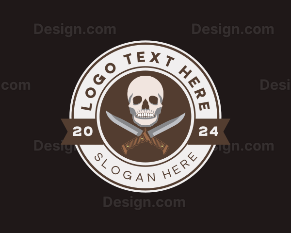 Skull Combat Knife Logo