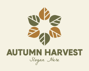 Leaf Autumn Wreath logo design