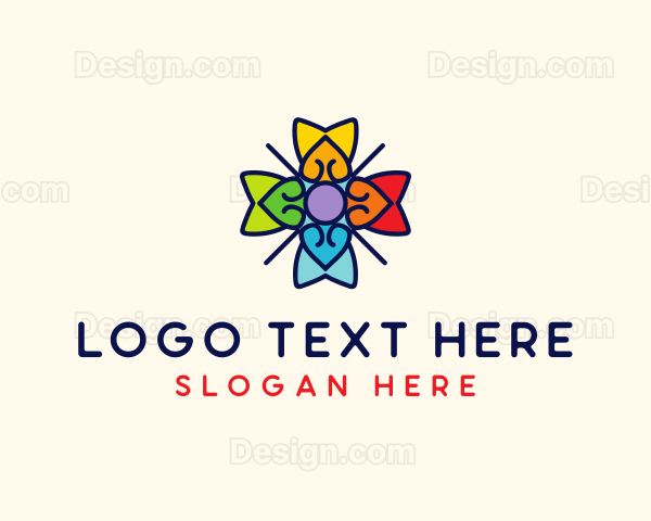 Flower Heart Decoration Logo