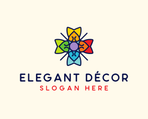 Flower Heart Decoration  logo design