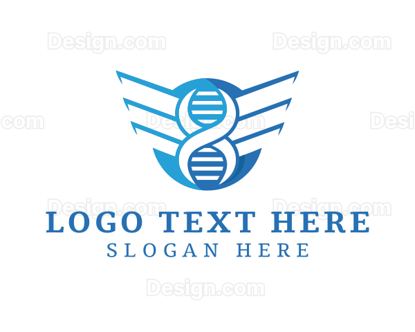 Modern DNA Strand Wings Logo