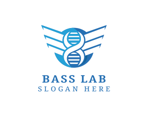 Modern DNA Strand Wings logo design