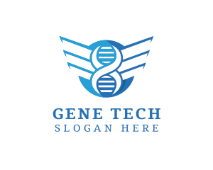 Modern DNA Strand Wings logo design