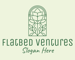 Green Rose Flower logo design