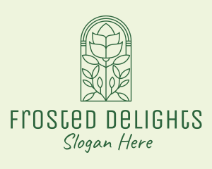 Green Rose Flower logo design