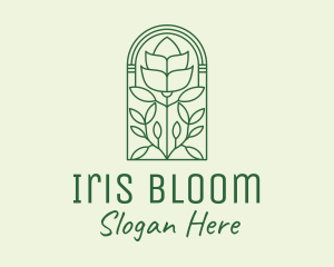 Green Rose Flower logo design