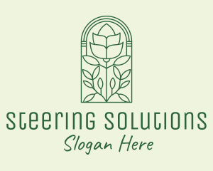 Green Rose Flower logo design