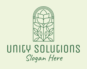 Green Rose Flower logo design