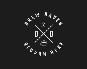 Brewed Coffee Bean Cafe logo design