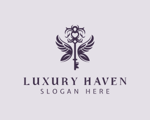 Luxury Key Wings logo design