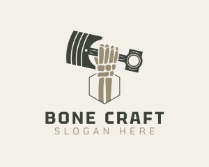 Skeleton Piston Tool logo design