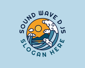 Destination Beach Sun Wave logo design