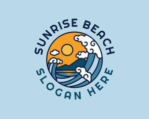 Destination Beach Sun Wave logo design