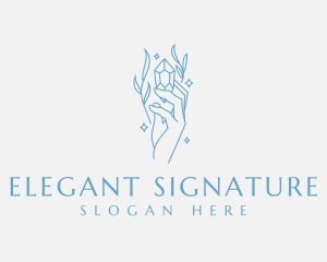 Elegant Hand Crystal logo design